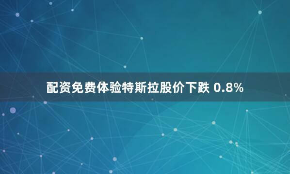 配资免费体验特斯拉股价下跌 0.8%